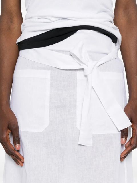 TOTEME belted patch-pocket skirt - White