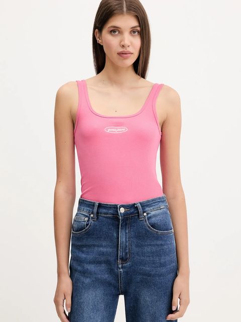 Guess Jeans top kolor różowy W5YP35 KA0H1