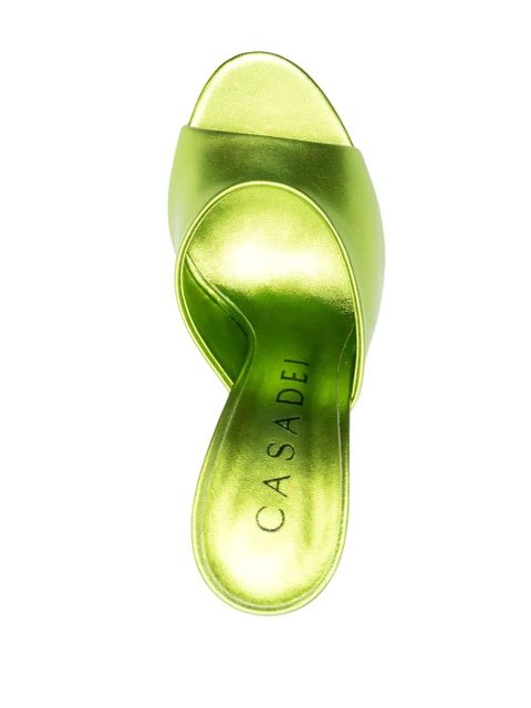 Casadei 105mm metallic leather sandals - Green
