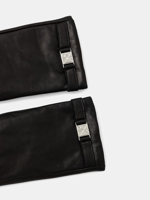 Calvin Klein rękawiczki skórzane damskie kolor czarny LV04F9012G - zdjęcie produktu nr 2