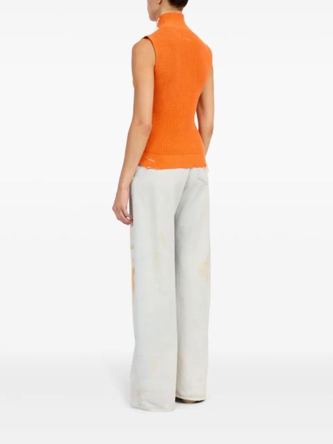 MM6 Maison Margiela ribbed-knit cardigan - Orange