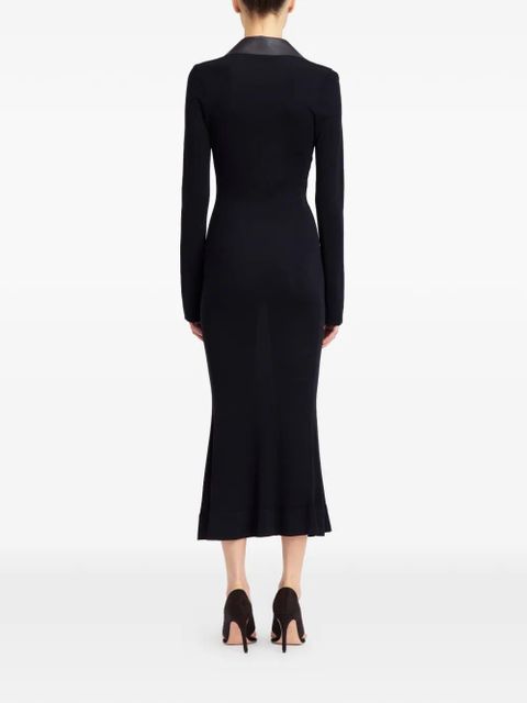 16Arlington Talia lace-up collared midi dress - Black