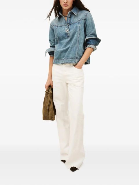 Ba&Sh Tavy buttoned polo top - Blue - zdjęcie produktu nr 2