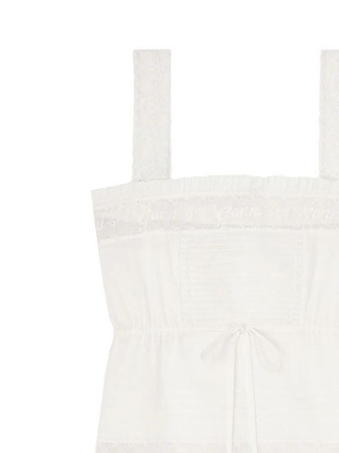 GANNI lace-trim drawstring top - White - zdjęcie produktu nr 2