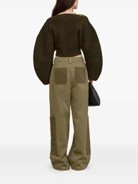 Cult Gaia Ella balloon-sleeve ribbed-knit sweater - Green - zdjęcie produktu nr 2