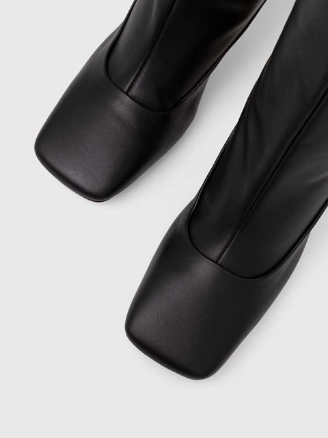 JW Anderson kozaki skórzane Chain Heel damskie kolor czarny na słupku ANW43020A