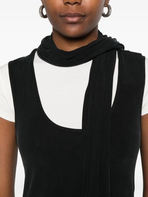 Aya Muse scarf-detail scoop-neck blouse - Black