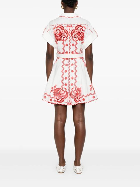 ZIMMERMANN Lucky Embroidered mini dress - White