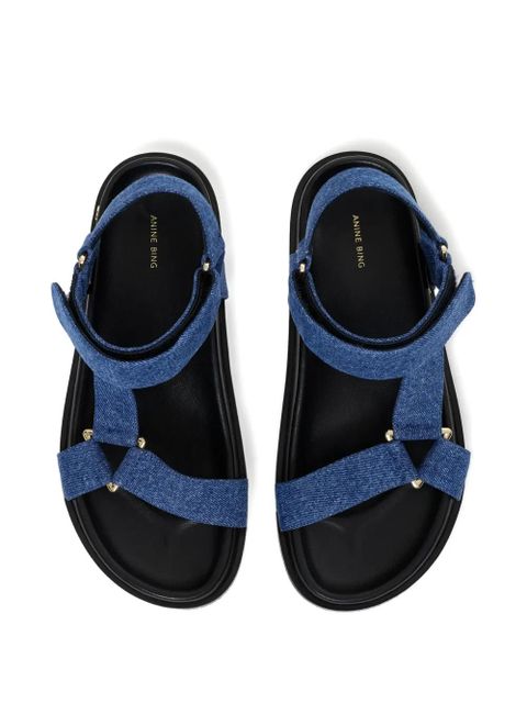 ANINE BING Jess gold-tone-hardware sandals - Blue