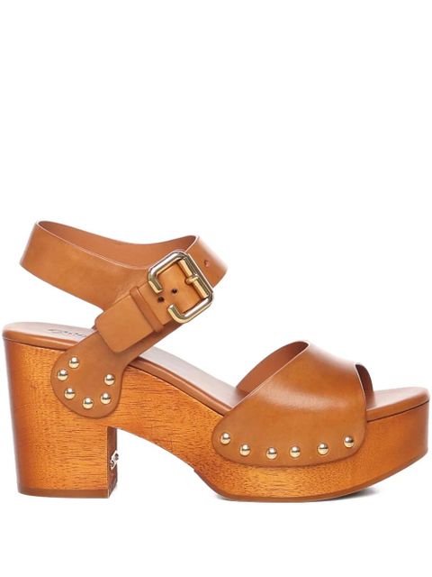 Chloé 80mm leather sandals - Yellow - zdjęcie produktu nr 1