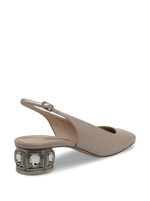 Casadei crystal-embellished slingback pumps - Neutrals