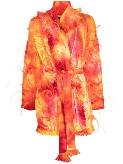 Alanui Sunset feather-trim cardigan - Yellow - zdjęcie produktu nr 1