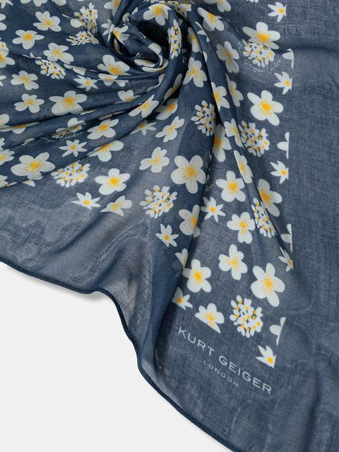 Kurt Geiger London szal damski kolor granatowy wzorzysty 2098486999 - zdjęcie produktu nr 2