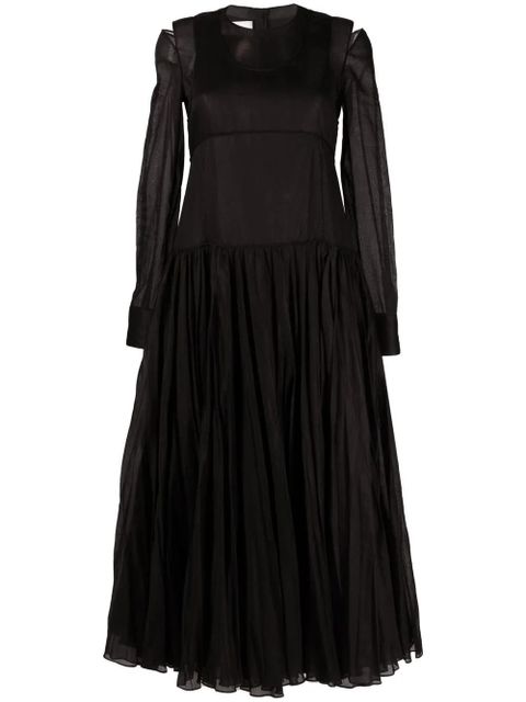 Jil Sander pleat-detail midi dress - Black - zdjęcie produktu nr 1