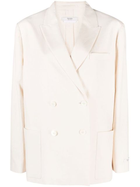 Prada double-breasted button blazer - Neutrals - zdjęcie produktu nr 1