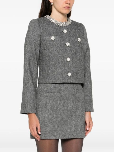 Self-Portrait cropped jacket - Grey - zdjęcie produktu nr 2