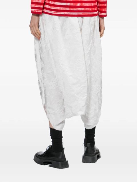 Comme Des Garçons floral-embroidered cropped trousers - White