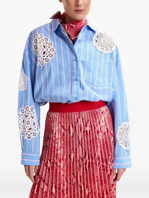 Essentiel Antwerp pleated snake-print midi skirt - Blue