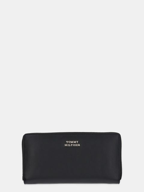 Tommy Hilfiger portfel skórzany damski kolor czarny AW0AW17498 - zdjęcie produktu nr 1