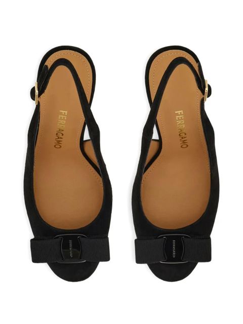 Ferragamo 90mm Vara bow-detail slingback pumps - Black