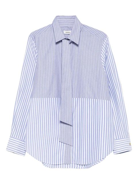 SANDRO striped tie-neck shirt - Blue - zdjęcie produktu nr 1