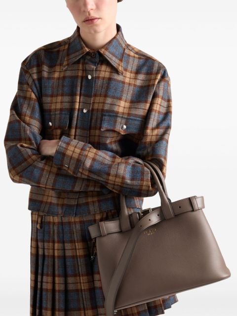 Prada checked wool shirt - Brown - zdjęcie produktu nr 2