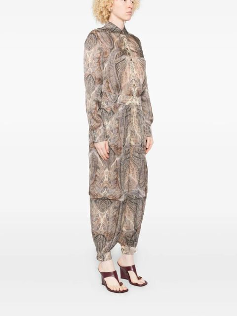 ZIMMERMANN paisley-print pleated trousers - Neutrals