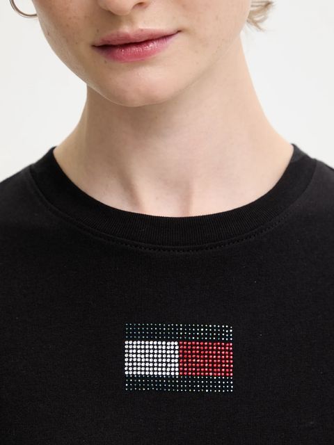 Tommy Jeans t-shirt bawełniany damski kolor czarny DW0DW21965