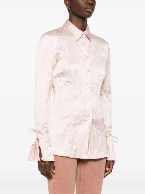 Blumarine crinkled satin shirt - Pink