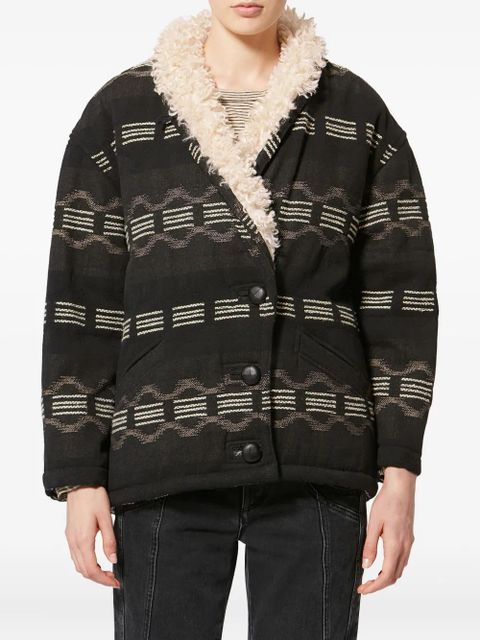 MARANT ÉTOILE Qayla patterned button jacket - Black