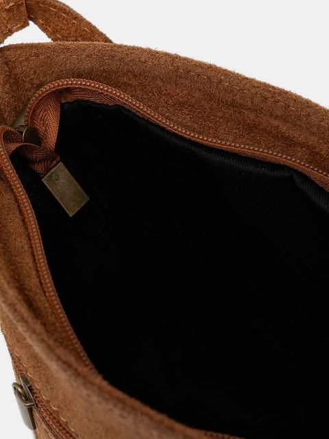 Answear.LAB torebka zamszowa kolor brązowy