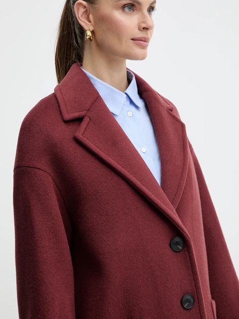 MAX&Co. płaszcz z dodatkiem wełny kolor bordowy 2526016023200