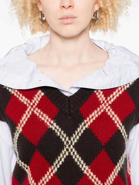 Guest In Residence argyle sleeveless vest - Brown