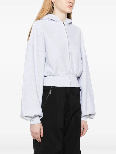 Alexander Wang zip-up cropped hoodie - Grey