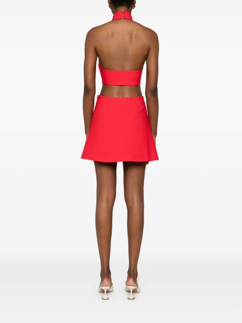 Casablanca halterneck cut-out mini dress - Red