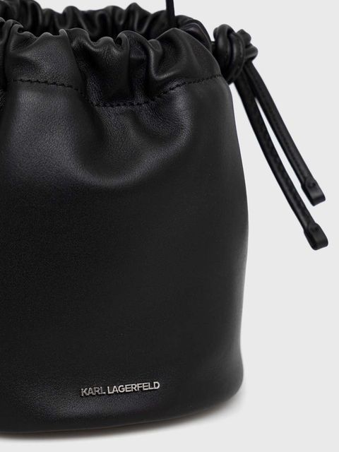 Karl Lagerfeld torebka skórzana kolor czarny
