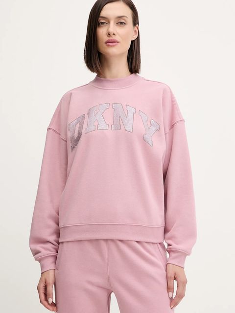 Dkny bluza damska kolor różowy z aplikacją DP5T1462 - zdjęcie produktu nr 1