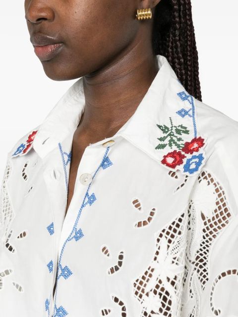 FARM Rio Richelieu embroidered broderie anglaise top - White