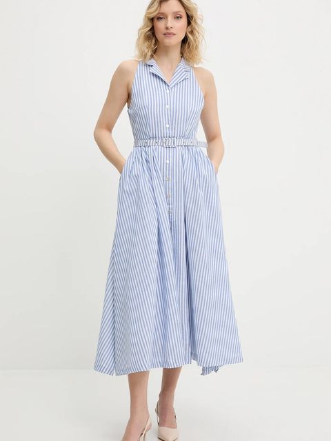 Answear.LAB sukienka kolor niebieski midi rozkloszowana - zdjęcie produktu nr 1