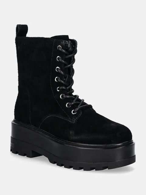 Calvin Klein Jeans workery zamszowe FLATFORM ZIP LACEUP MG S - zdjęcie produktu nr 2