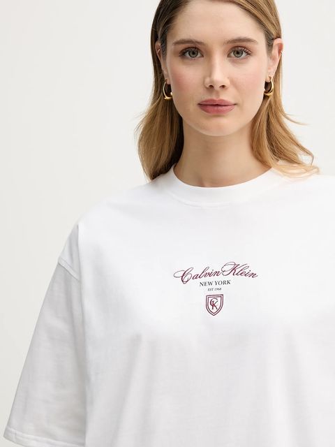 Calvin Klein Jeans t-shirt bawełniany damski kolor biały LV047E232G