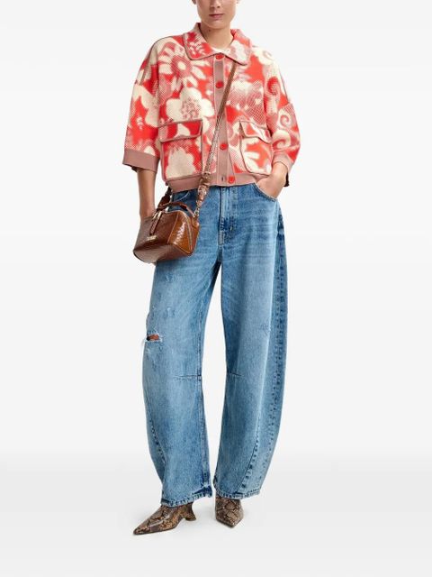 Essentiel Antwerp Joly floral-detail pocket cardigan - Red - zdjęcie produktu nr 2