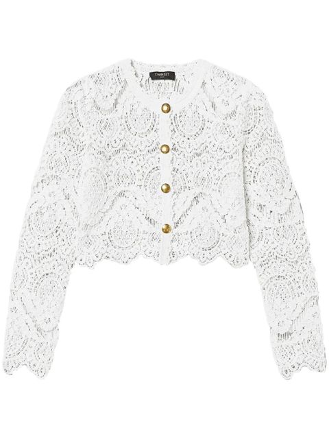 TWINSET knitted cropped jacket - White - zdjęcie produktu nr 1
