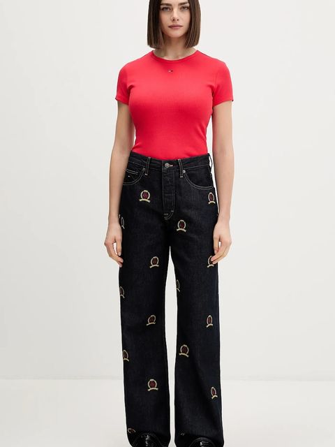 Tommy Jeans t-shirt damski kolor czerwony DW0DW17383 - zdjęcie produktu nr 2