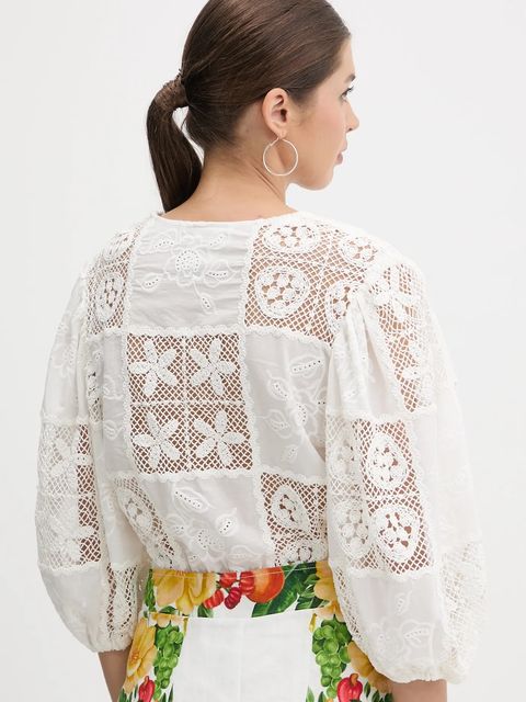 Farm Rio body damskie kolor biały gładka 335864