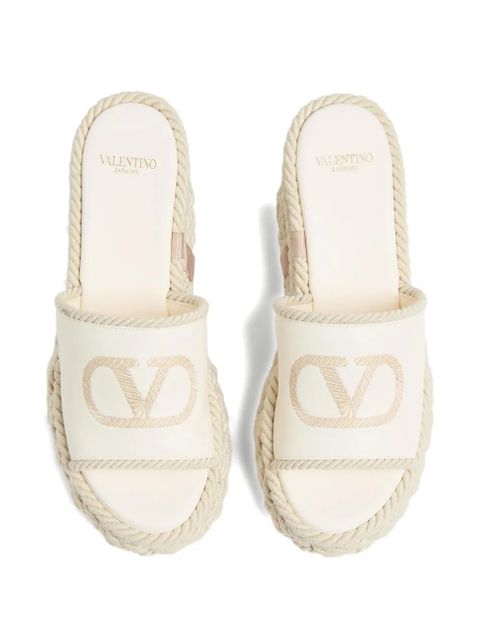 Valentino Garavani 100mm VLogo Torchon sandals - Neutrals