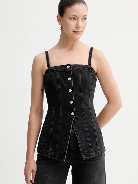 Levi's top jeansowy damska kolor czarny gładka 003Z5 - zdjęcie produktu nr 1