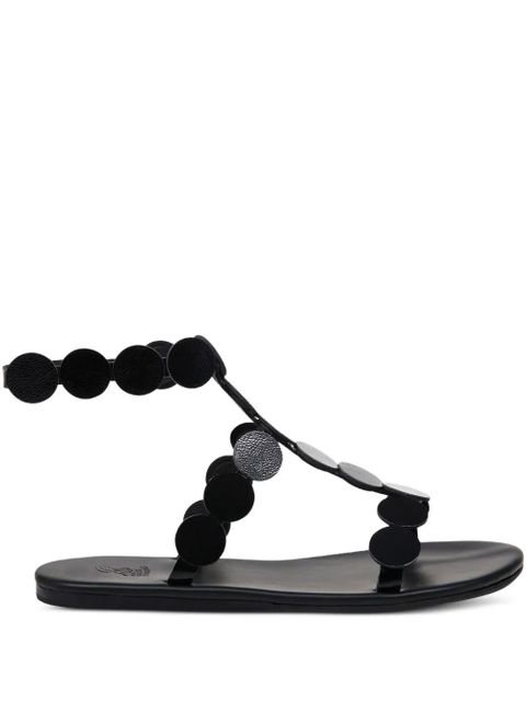 Ancient Greek Sandals Triton circle-embellished flat sandals - Black