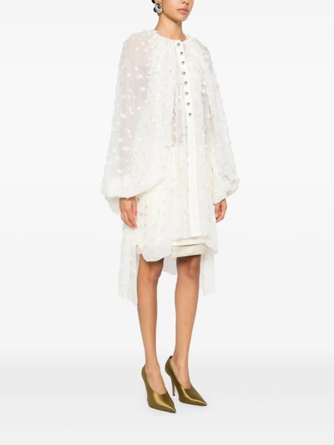 Lanvin button-fastening ruffled blouse - White