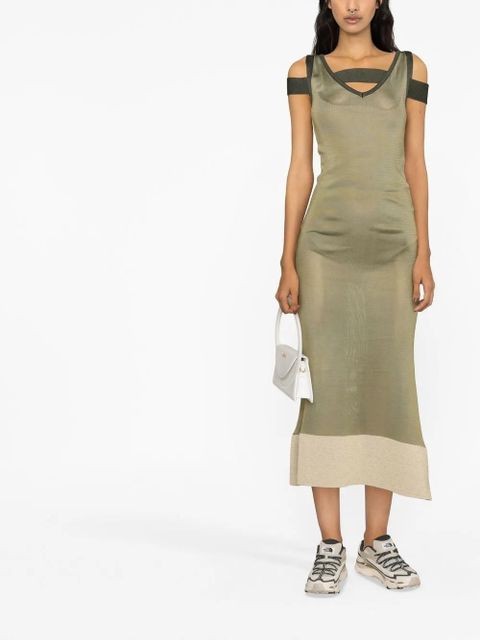 Jacquemus V-neck midi dress - Green - zdjęcie produktu nr 2